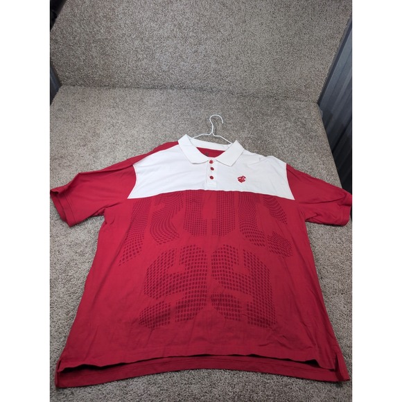 Rocawear Other - Rocawear Classic Mens 3XB Red White Colorblock Graphic Short Sleeve Polo Shirt